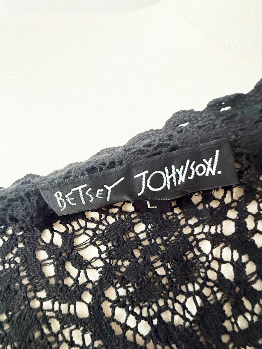 Vintage Betsey Johnson Black Lace Dress M/L - Picture 9 of 9
